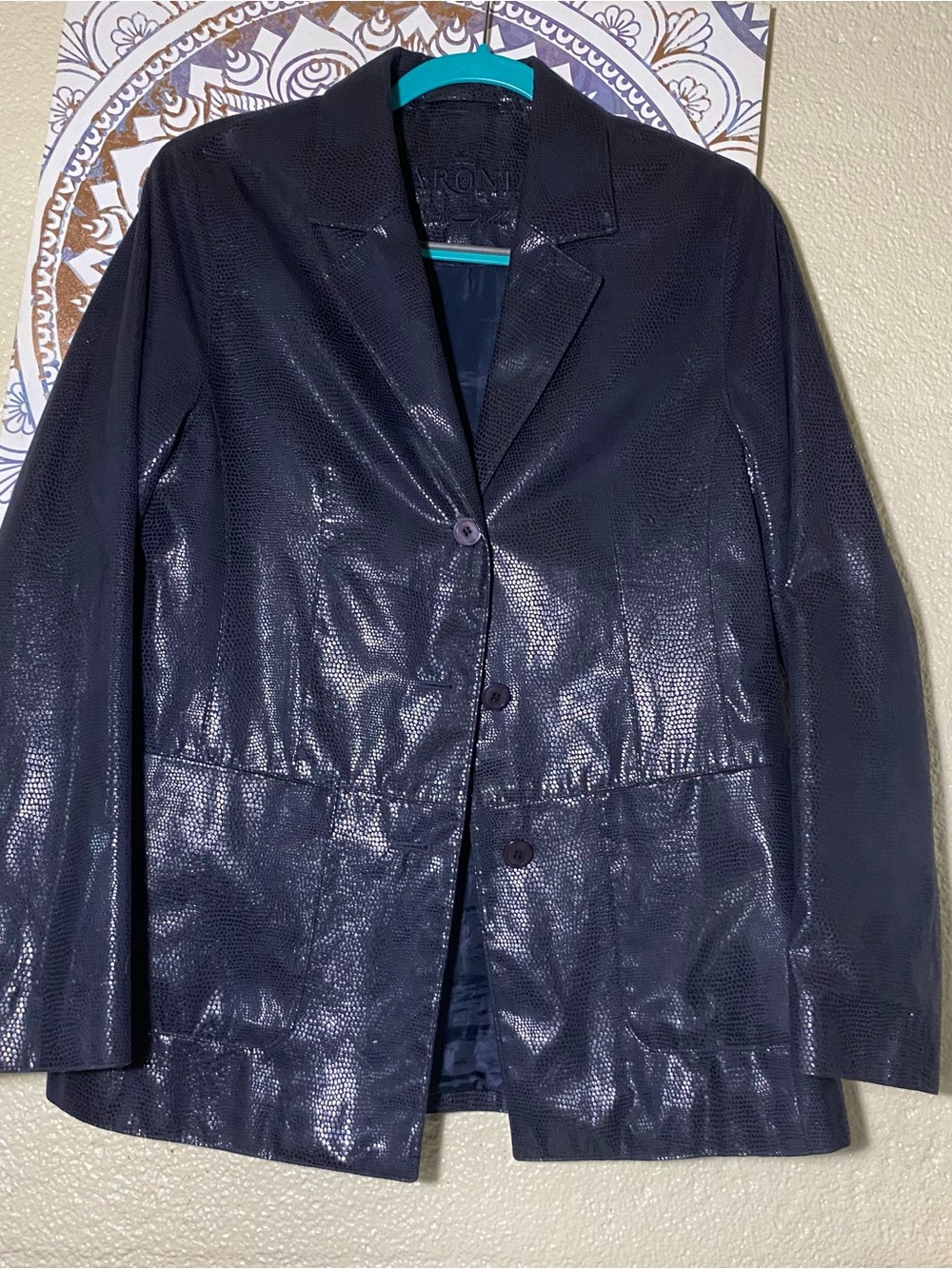 Women's Navy Textured Blazer
